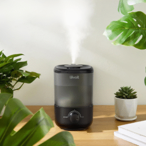 Black Compact Top-Fill Cool Mist Humidifier